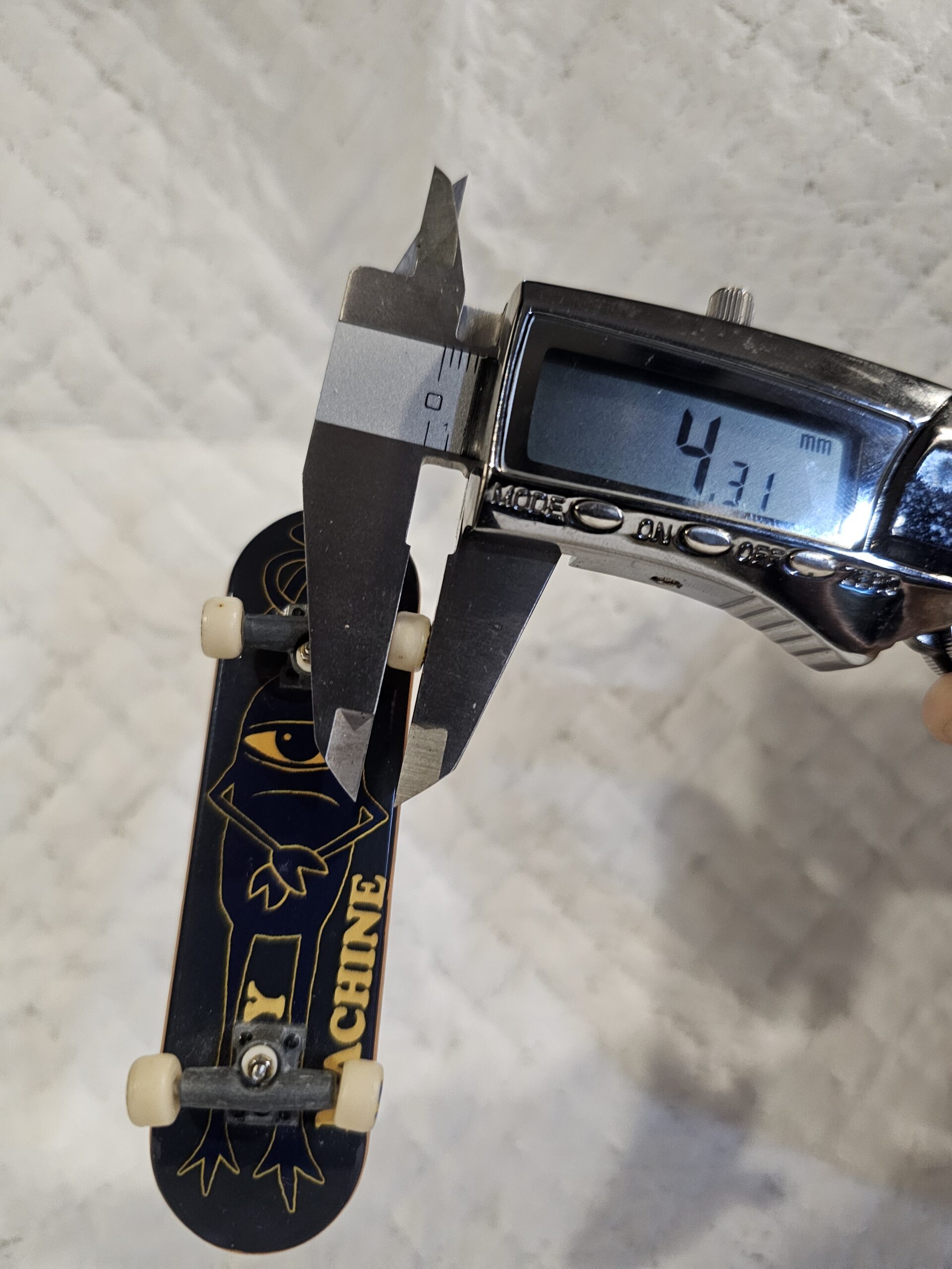Close-up of the caliper